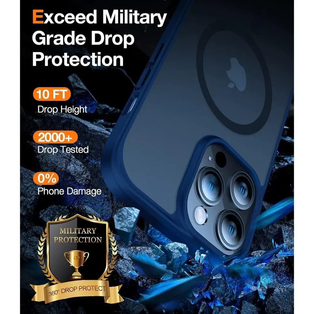 TORRAS iPhone 13 Pro Max Case MagSafe Military Grade Drop Magnetic Blue